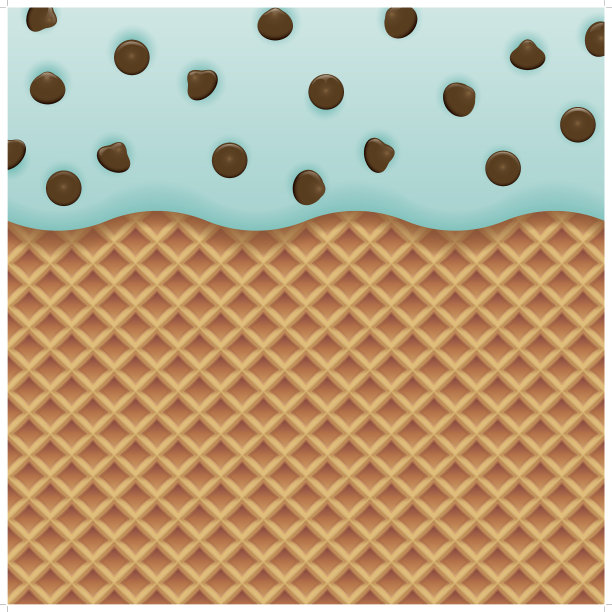 巧克力薄荷冰淇淋和威化饼背景图片下载