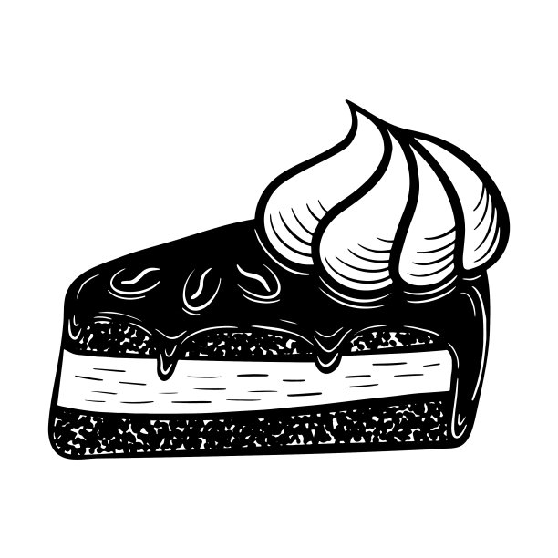 手绘咖啡豆甜蛋糕图片下载