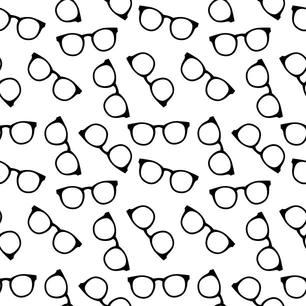 黑色眼镜无缝模式图片下载