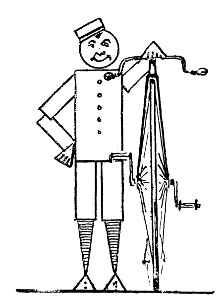 骑自行车的人站在自行车旁边，棍状图图片下载