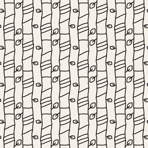 手绘竹无缝矢量背景图案图片下载