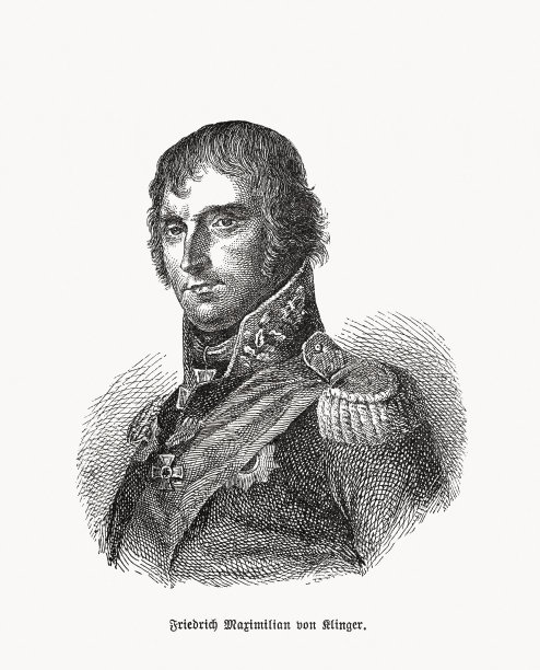 弗里德里希·马克西米利安·克林格(1752-1831)，德国诗人，木刻，1893年出版图片下载