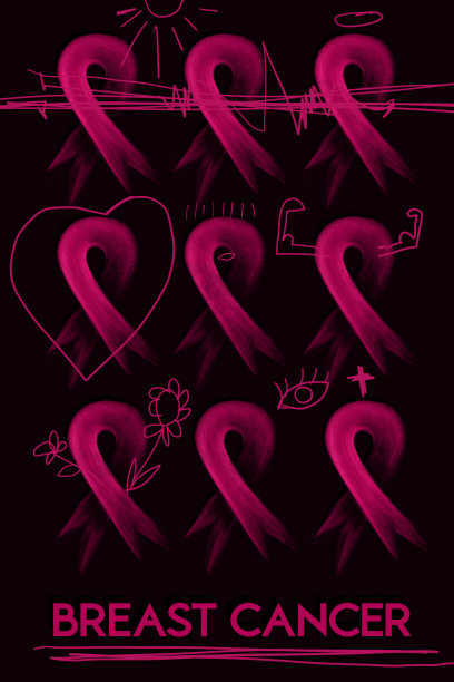 粉红丝带图案海报图片下载