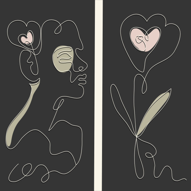 超现实的立体主义的脸。抽象现代面部肖像。手绘矢量插图。现代立体派风格的当代绘画。图片下载