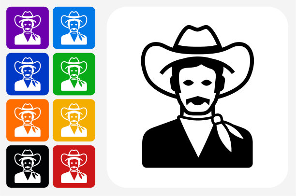 牛仔图标广场按钮设置图片下载