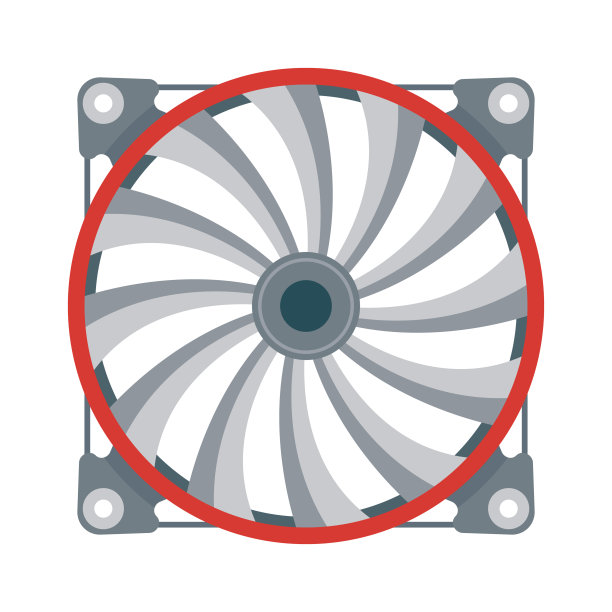 透明背景上的PC风扇图标图片下载