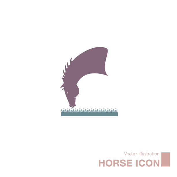 矢量画的马图标。图片下载
