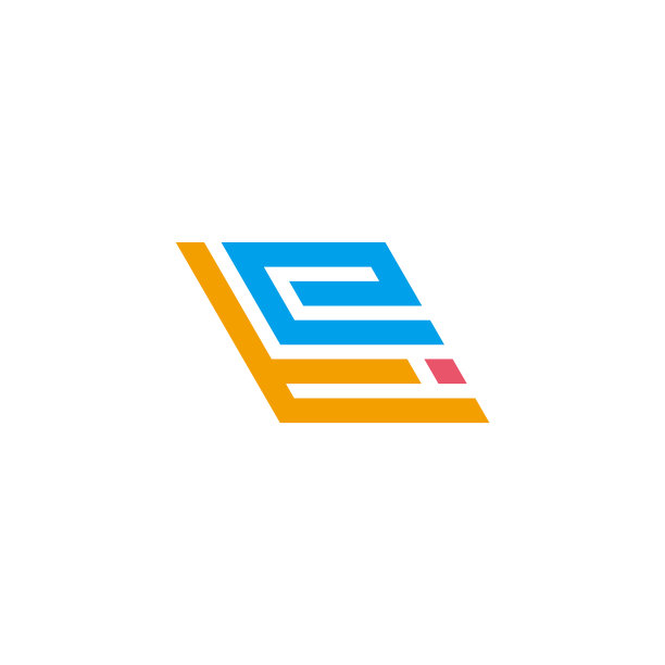 字母TE彩色线条艺术几何Logo设计图片下载