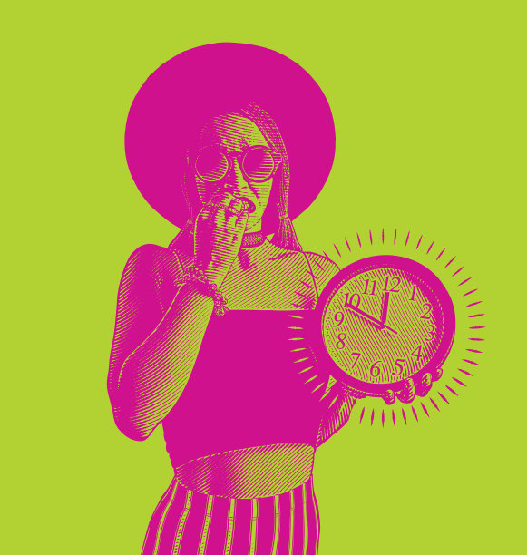 幽默的女人向量随着时间的推移而紧张图片下载