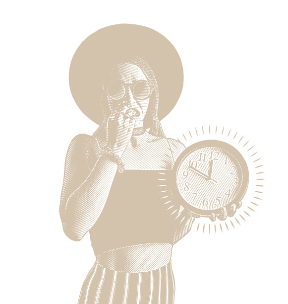 幽默的女人向量随着时间的推移而紧张图片下载