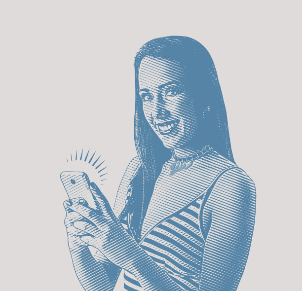 开朗的年轻女子正在打电话图片下载