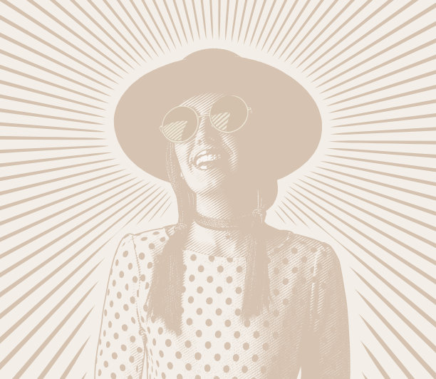 快乐，微笑，阳光灿烂的年轻潮女图片下载