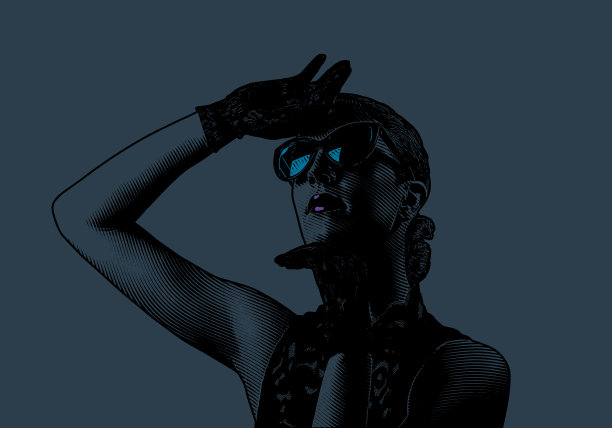 迷人的女人在寻找前进的道路图片下载