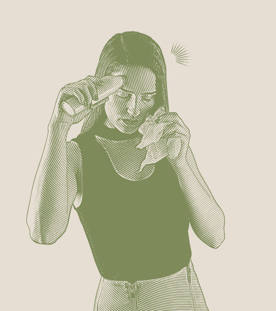 女人感觉不舒服，正在量体温图片下载