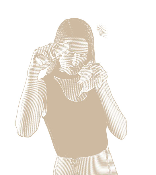 女人感觉不舒服，正在量体温图片下载