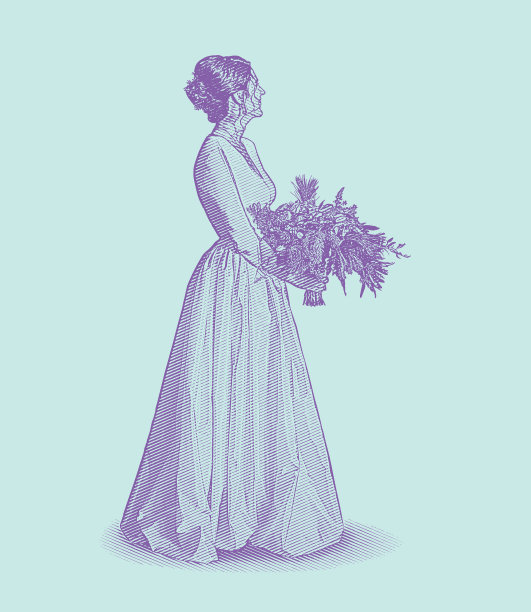 新娘、婚纱和花束图片下载