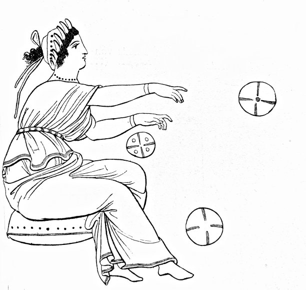 古典希腊语，女人在玩球图片下载