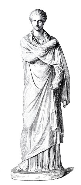 穿着典型服装的古罗马妇女雕像图片下载