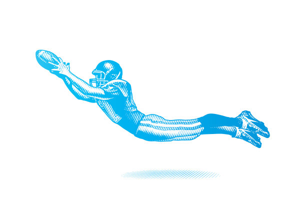 美国橄榄球外接球手接得很好图片下载