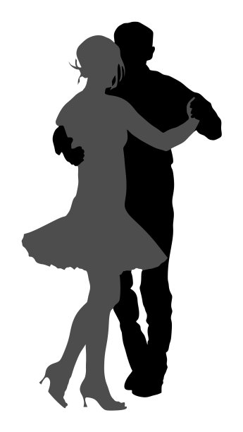 成熟的探戈情侣剪影图片下载