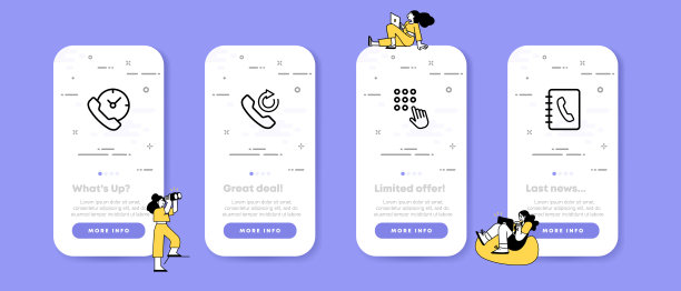 调用设置图标。24小时打电话，回拨，拨号，电话簿，参考书。呼叫中心的概念。UI手机应用屏幕。矢量线图标的业务和广告图片下载