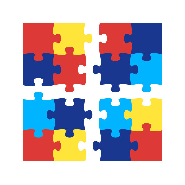 四个小组联合或一起工作:拼图游戏图片下载