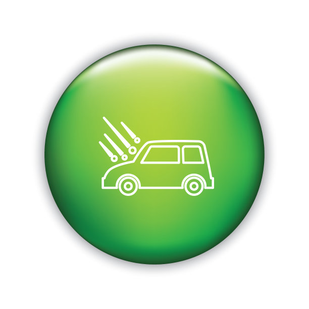 细线图标上闪亮的按钮-汽车保险图片下载