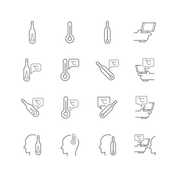 温度计线性图标图片下载