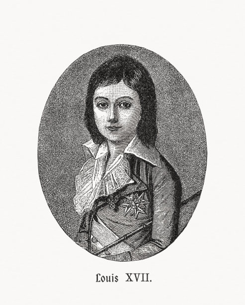 路易十七(1785-1795)，木刻，1900年出版图片下载
