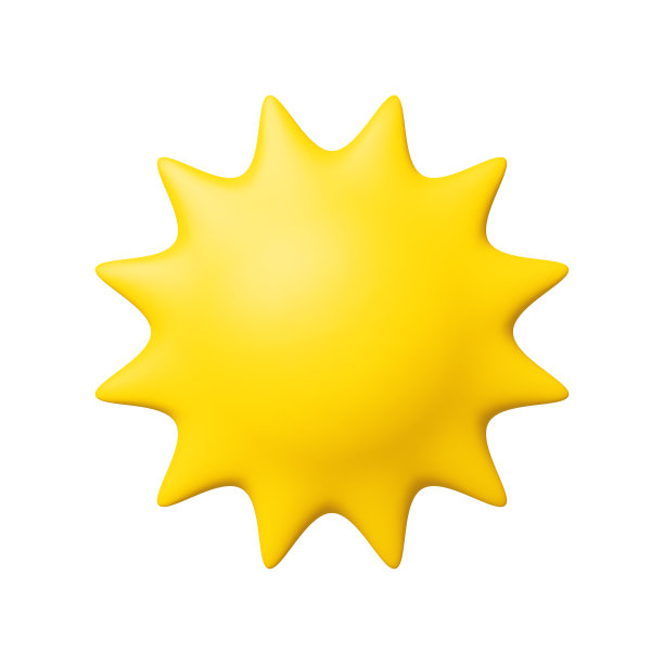 三维矢量最小卡通太阳图标图片下载