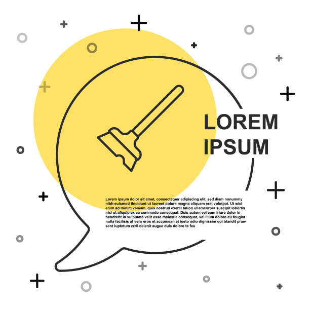 黑线拖把图标隔离在白色背景上图片下载