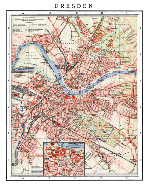 德国德累斯顿地图，1898年图片下载