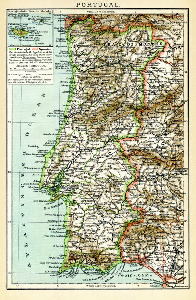 1897年葡萄牙地图图片下载