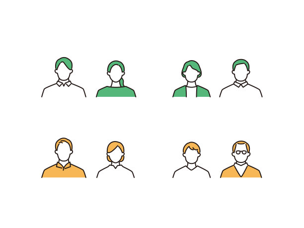 情侣图标集。各个年龄段的人图片下载