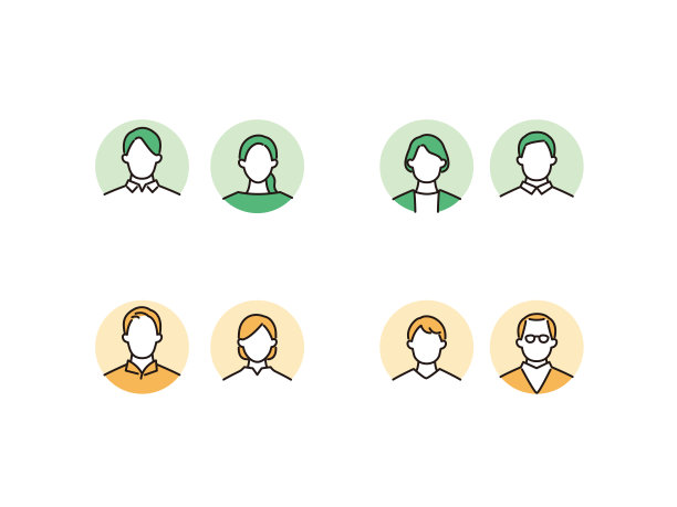 情侣圈背景图标集。各个年龄段的人图片下载