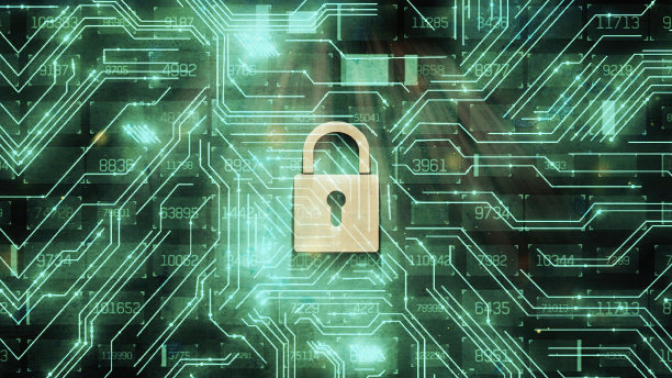 数字数据网络保护，蓝色挂锁图标网络安全，技术区块链数字数据全球网络连接背景，隐私信息安全。图片下载