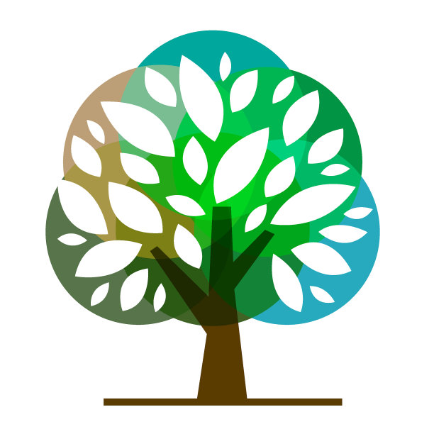 绿色树图标的颜色背景图片下载