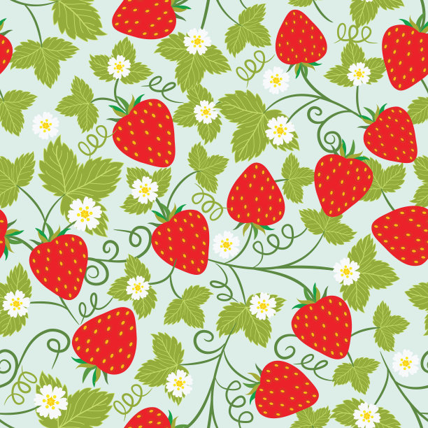 草莓无缝图案。图片下载