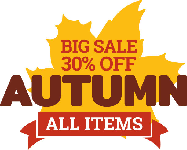 秋季大销售印刷徽章与干叶图片下载