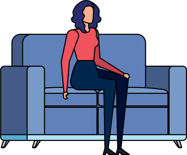 优雅的女商人在客厅工作图片下载