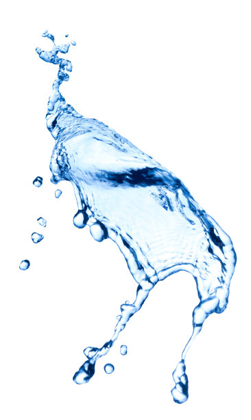 高分辨率，美丽的浪花，新鲜，蓝色的水。孤立在白色背景上图片下载