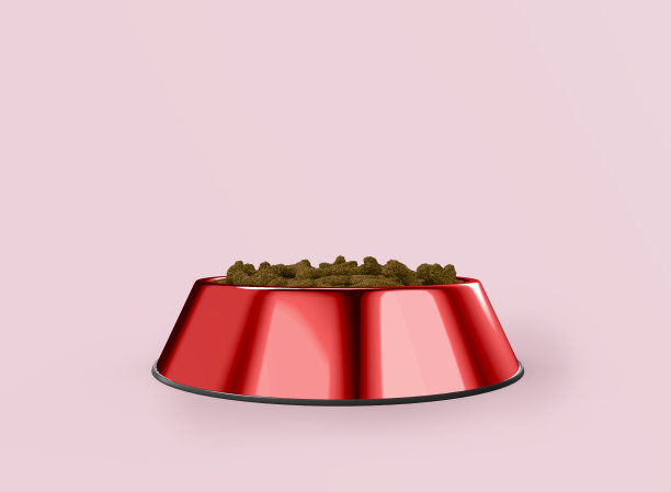 红色不锈钢宠物碗图片下载