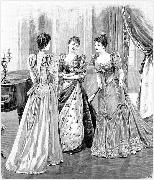 古董插图:时装模特图片下载