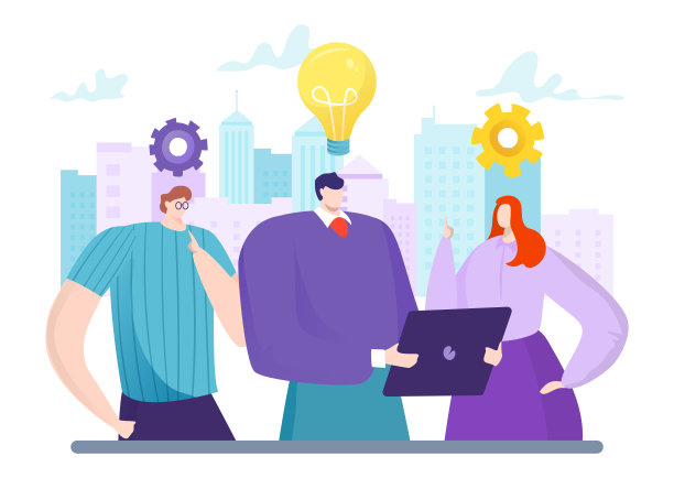 商业帮助概念设计，团队协作矢量插图。助理工作为创意，商人人创意公司标志。图片下载
