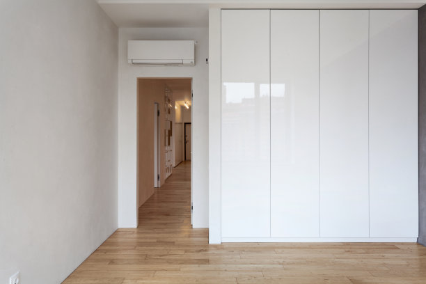 在当代和新公寓空装修卧室图片下载