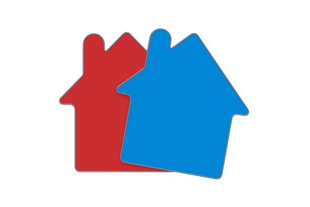 白色背景上一座房子的金属剪影。三维渲染图片下载