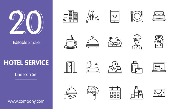 酒店服务线路图标设置图片下载