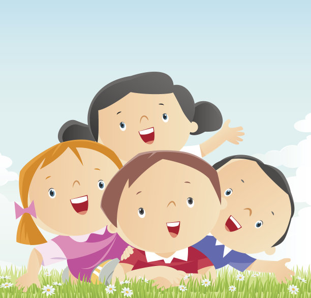 孩子们在草地上图片下载