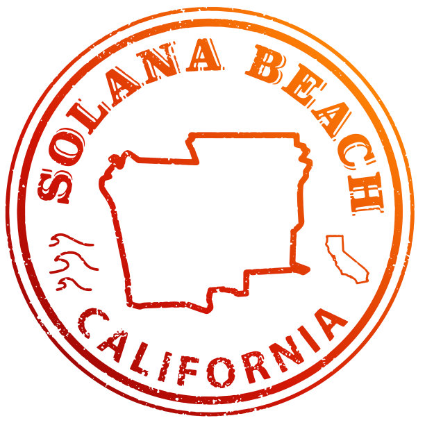 加州索拉纳海滩旅游邮票图片下载