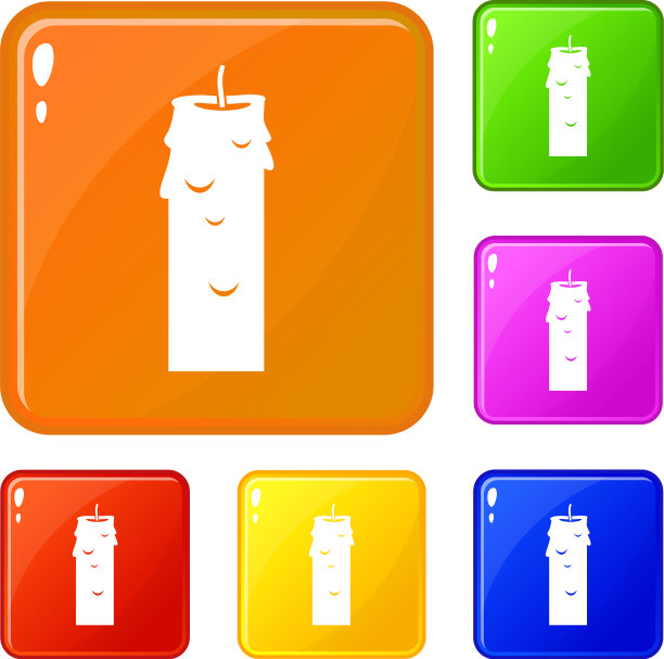 石蜡蜡烛图标设置颜色图片下载